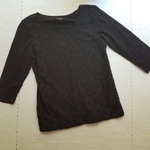 The Loft Outlet Black floral lace top